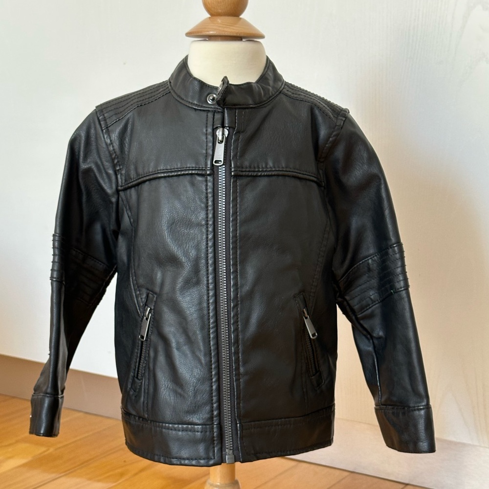 Stylish Baby Boy Black  Leather Jacket